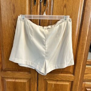 Forever 21 Cream High-Rise Tailored Skort, size Med